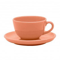 Пара чайная FLAT Shape APRICOT (чашка 200мл и блюд AO04-1A03