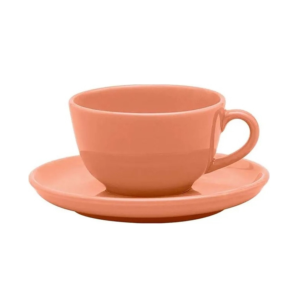 Пара чайная FLAT Shape APRICOT (чашка 200мл и блюд AO04-1A03
